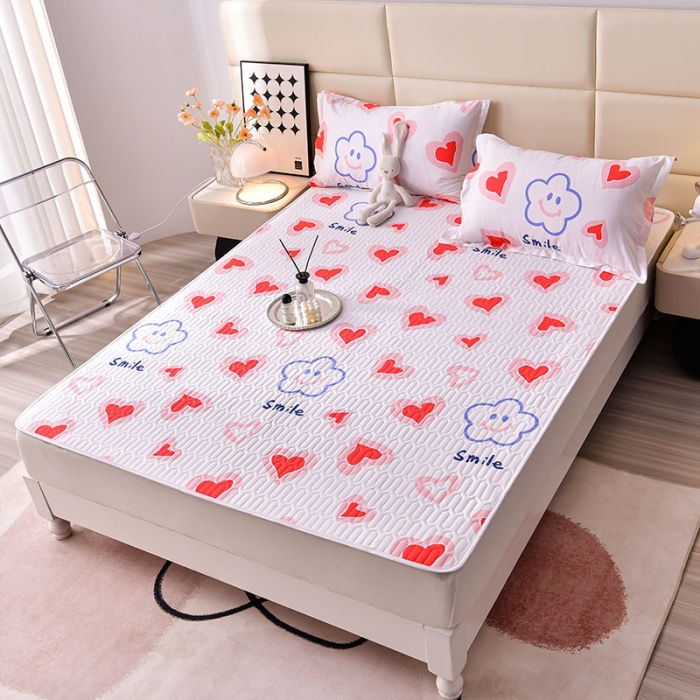 91家纺网 家纺一手货源 找家纺 床笠人家 2025新款全棉夹棉防水床垫 小心愿