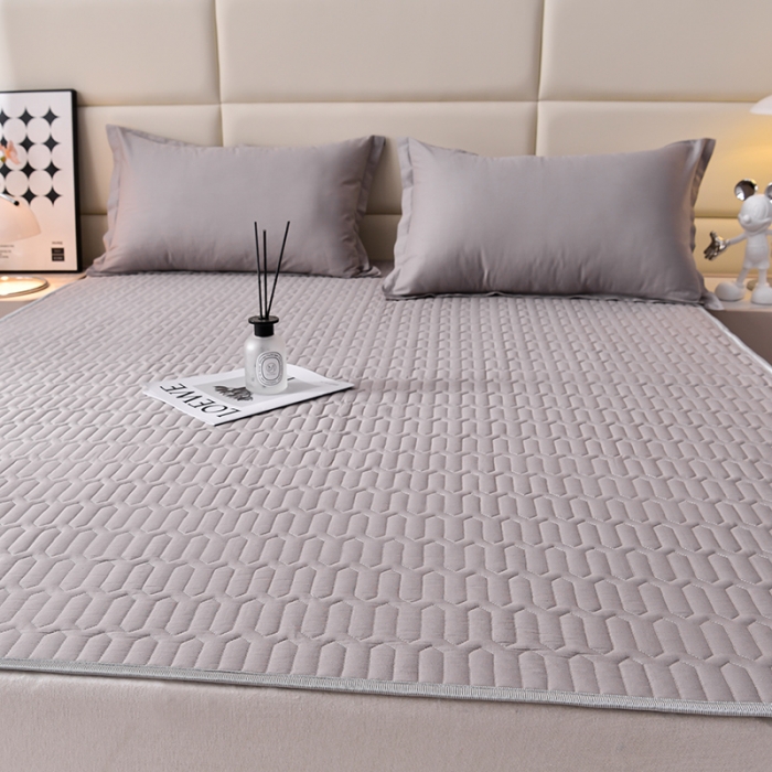 91家纺网 家纺一手货源 找家纺 床笠人家 2025新款全棉夹棉防水床垫 摩卡灰