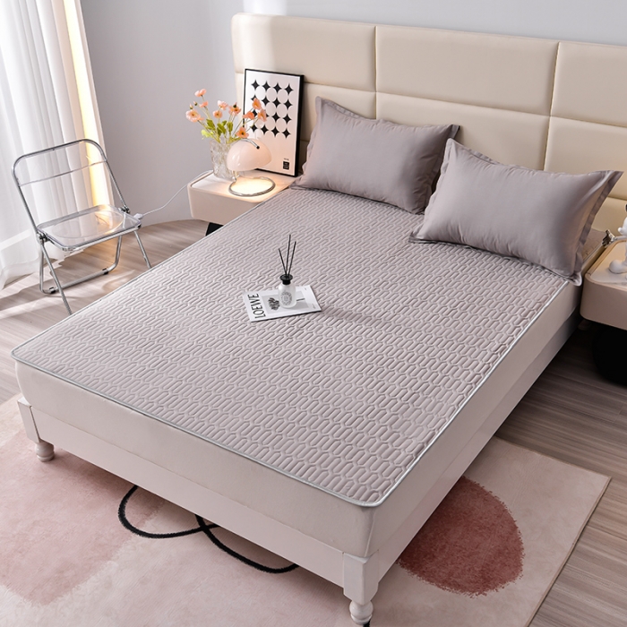 91家纺网 家纺一手货源 找家纺 床笠人家 2025新款全棉夹棉防水床垫 摩卡灰