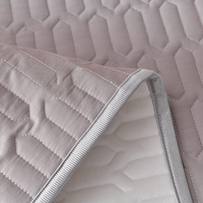 91家纺网 家纺一手货源 找家纺 床笠人家 2025新款全棉夹棉防水床垫 摩卡灰