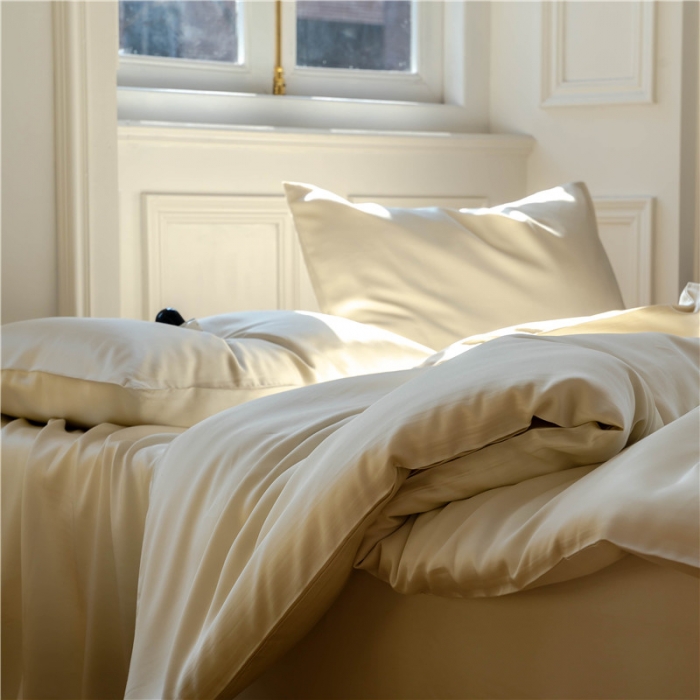 91家纺网 家纺一手货源 找家纺 沐白 60S纯色天丝四件套 极地白