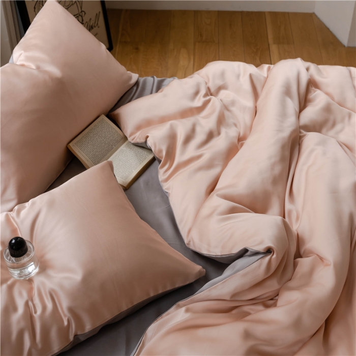 91家纺网 家纺一手货源 找家纺 沐白 60S纯色天丝四件套 月光色-岩石灰