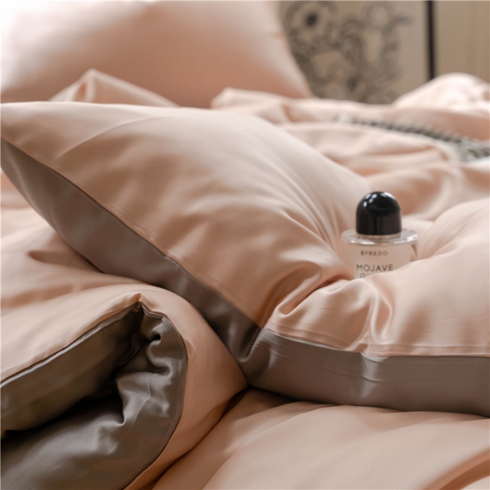 91家纺网 家纺一手货源 找家纺 沐白 60S纯色天丝四件套 月光色-岩石灰