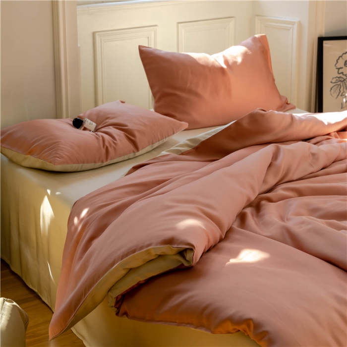 91家纺网 家纺一手货源 找家纺 沐白 60S纯色天丝四件套 芝芝淘淘-极地白