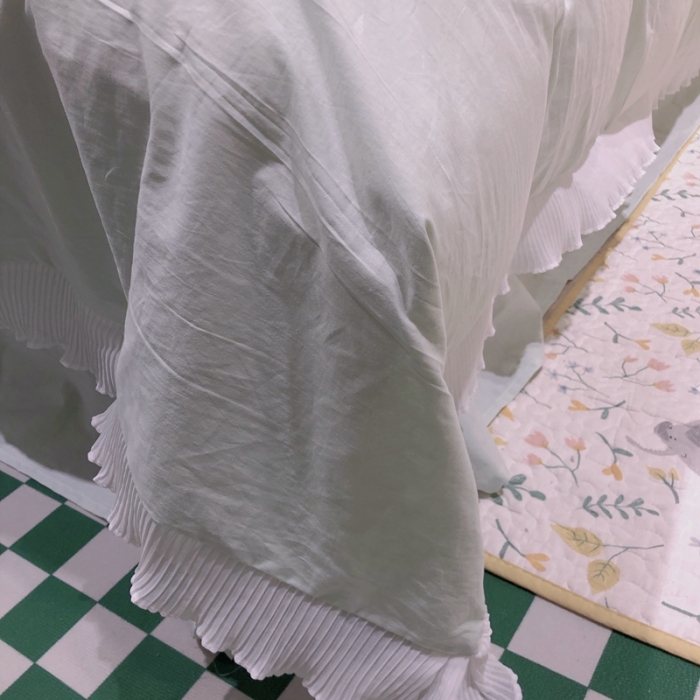 91家纺网 家纺一手货源 找家纺 梵克保罗 新款母婴级全棉水洗棉绣花四件套-蝴蝶夫人 蝴蝶夫人-绿