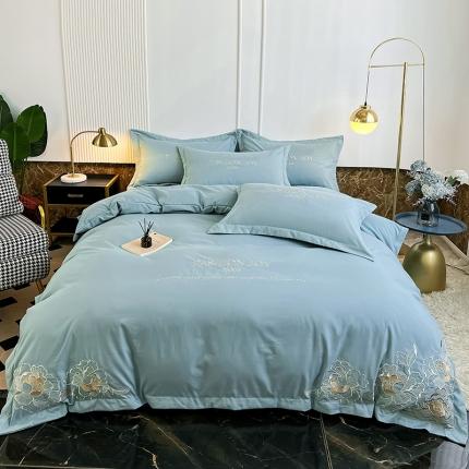 91家纺网 家纺一手货源 找家纺 （总）梵克保罗 新款长绒棉刺绣花边四件套北欧轻奢-繁星