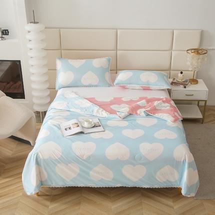 91家纺网 家纺一手货源 找家纺 （总)千逸虹2024新款A类冰淇淋凉感丝夏被可机洗空调被夏凉被大豆夏被