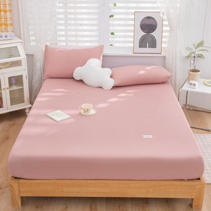 91家纺网 家纺一手货源 找家纺 （总）莎臣豹 2025新款纯色原棉无印风单品床笠和床笠三件套