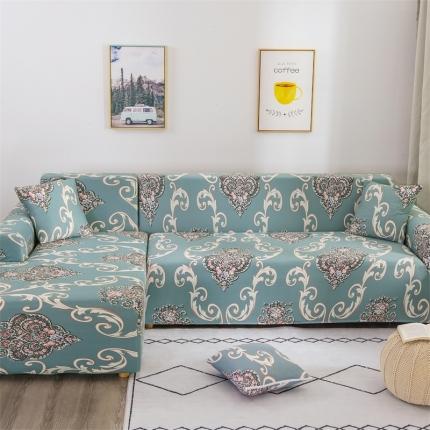 91家纺网 家纺一手货源 找家纺 逐日沙发套 2023新款牛奶丝印花沙发套 欧式花灰