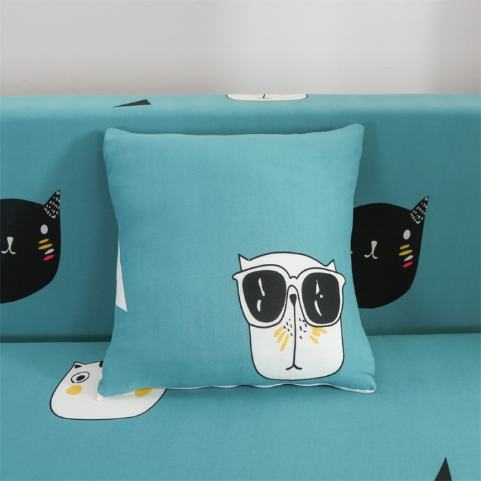 91家纺网 家纺一手货源 找家纺 逐日沙发套 2023新款牛奶丝印花沙发套 猫狗保镖