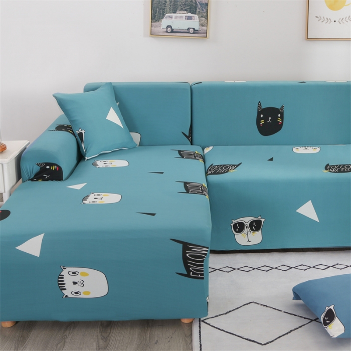 91家纺网 家纺一手货源 找家纺 逐日沙发套 2023新款牛奶丝印花沙发套 猫狗保镖