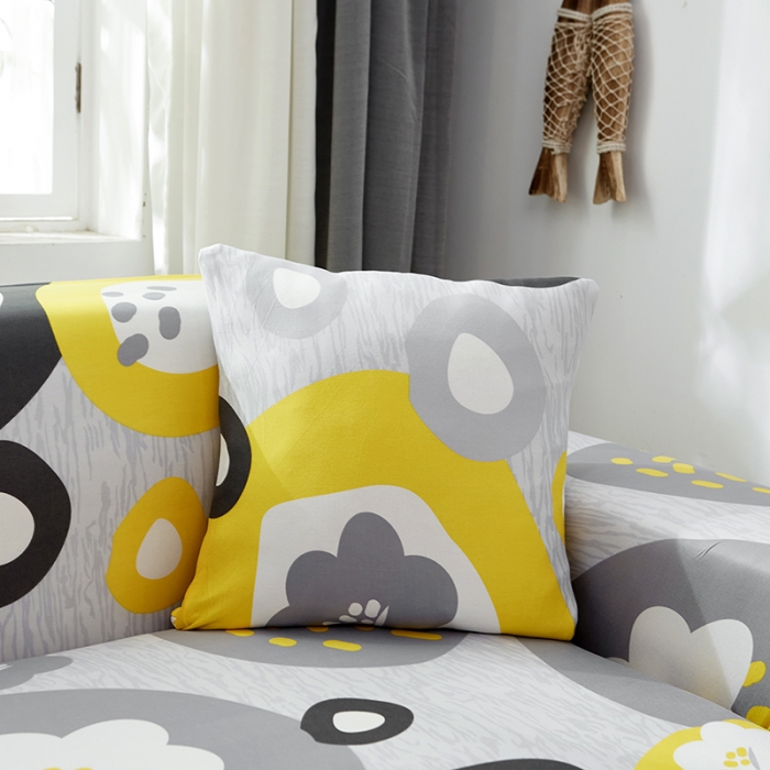 91家纺网 家纺一手货源 找家纺 逐日沙发套 2023新款牛奶丝印花沙发套 暖阳