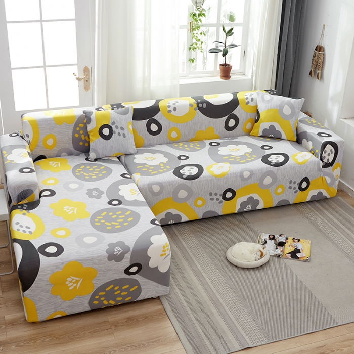 91家纺网 家纺一手货源 找家纺 逐日沙发套 2023新款牛奶丝印花沙发套 暖阳