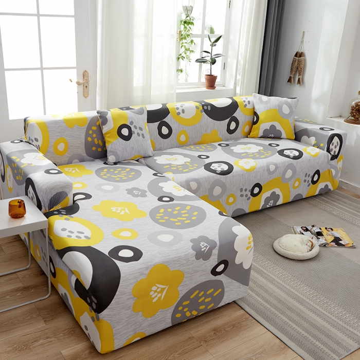 91家纺网 家纺一手货源 找家纺 逐日沙发套 2023新款牛奶丝印花沙发套 暖阳