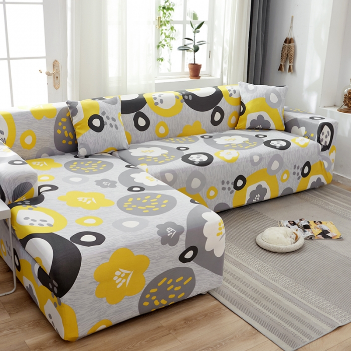 91家纺网 家纺一手货源 找家纺 逐日沙发套 2023新款牛奶丝印花沙发套 暖阳