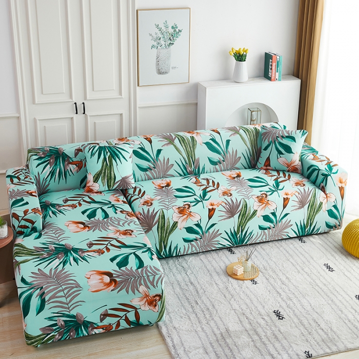 91家纺网 家纺一手货源 找家纺 逐日沙发套 2023新款牛奶丝印花沙发套 清雅幽香