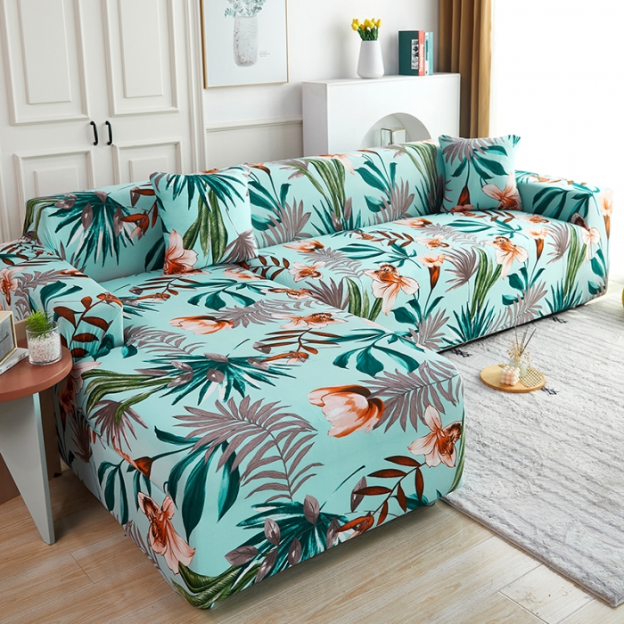 91家纺网 家纺一手货源 找家纺 逐日沙发套 2023新款牛奶丝印花沙发套 清雅幽香