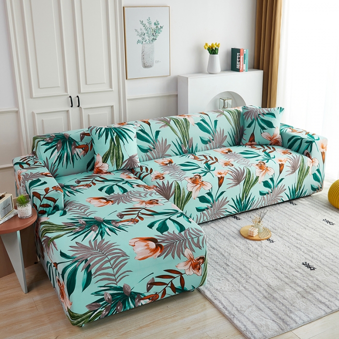 91家纺网 家纺一手货源 找家纺 逐日沙发套 2023新款牛奶丝印花沙发套 清雅幽香