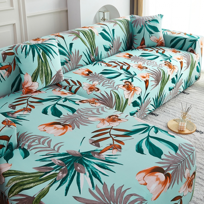 91家纺网 家纺一手货源 找家纺 逐日沙发套 2023新款牛奶丝印花沙发套 清雅幽香