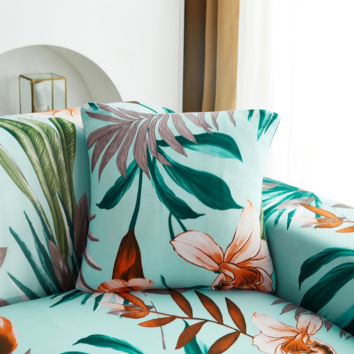 91家纺网 家纺一手货源 找家纺 逐日沙发套 2023新款牛奶丝印花沙发套 清雅幽香