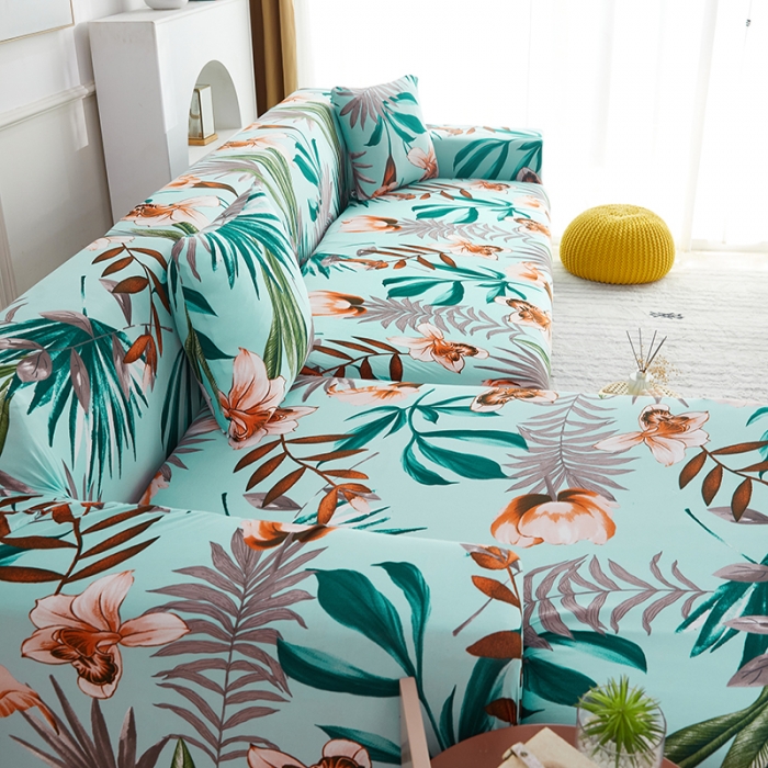 91家纺网 家纺一手货源 找家纺 逐日沙发套 2023新款牛奶丝印花沙发套 清雅幽香