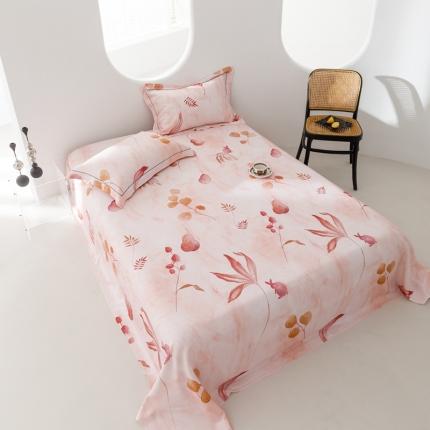 91家纺网 家纺一手货源 找家纺 榻尚 2023新款竹纤维印花夏凉席三件套 福禄兔 粉色