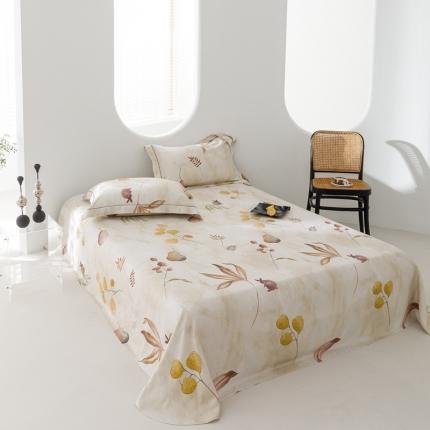 91家纺网 家纺一手货源 找家纺 榻尚 2023新款竹纤维印花夏凉席三件套 福禄兔 米色