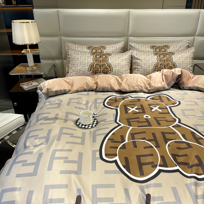 91家纺网 家纺一手货源 找家纺 色鬼布艺 2023新款博主风水洗真丝春夏冰丝四件套天丝床单床笠款四件套 咔芬