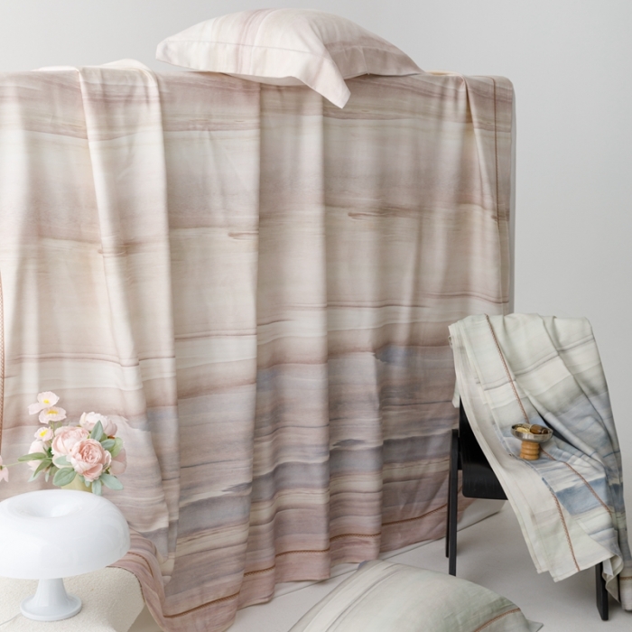 91家纺网 家纺一手货源 找家纺 榻尚 2024新款竹纤维印花夏凉席三件套 大理 咖