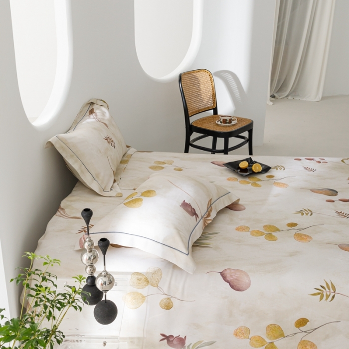 91家纺网 家纺一手货源 找家纺 榻尚 2023新款竹纤维印花夏凉席三件套 福禄兔 米色