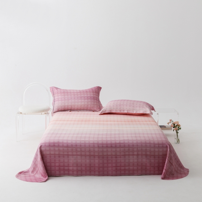 91家纺网 家纺一手货源 找家纺 榻尚 2024新款竹纤维印花夏凉席三件套 光之恋 紫