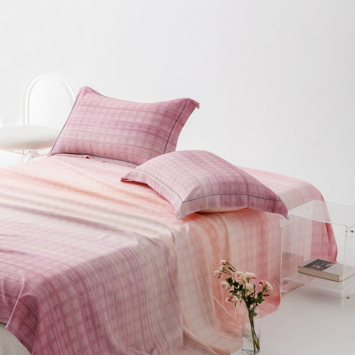 91家纺网 家纺一手货源 找家纺 榻尚 2024新款竹纤维印花夏凉席三件套 光之恋 紫