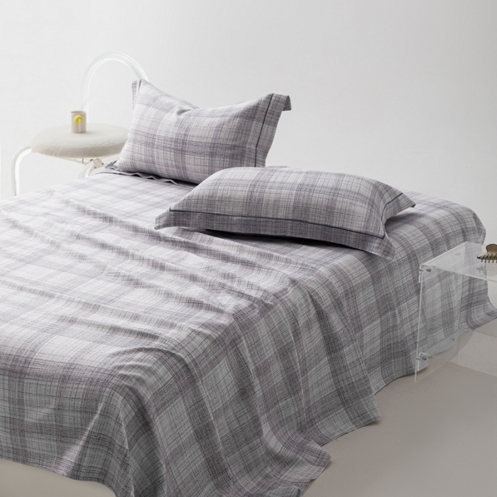 91家纺网 家纺一手货源 找家纺 榻尚 2023新款竹纤维印花夏凉席三件套 绅士灰