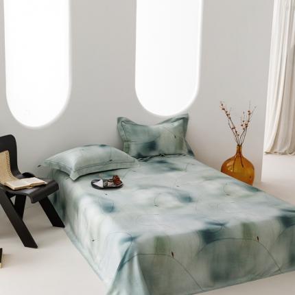 榻尚 2024新款竹纤维印花夏凉席三件套 水墨风采 绿