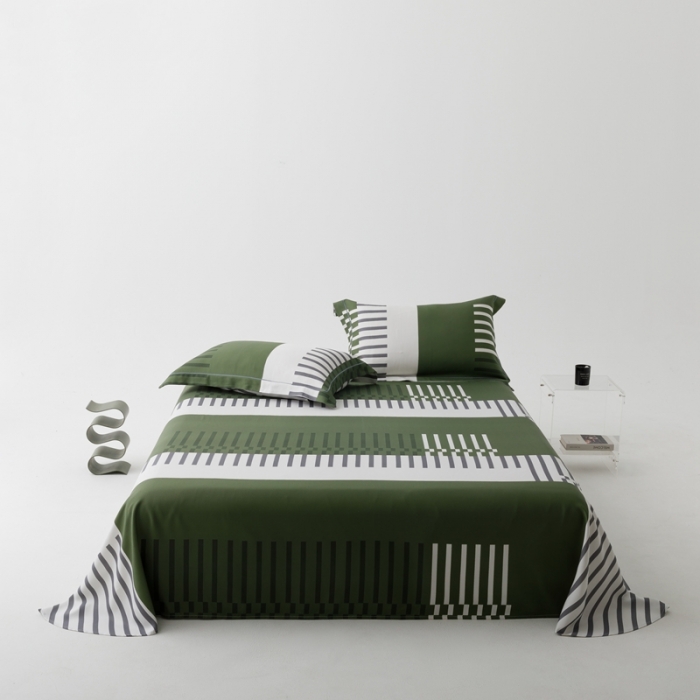 91家纺网 家纺一手货源 找家纺 榻尚 2024新款竹纤维印花夏凉席三件套 元素 牛油果绿