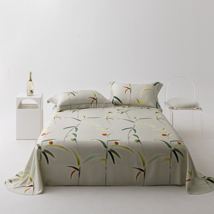 91家纺网 家纺一手货源 找家纺 榻尚 2024新款竹纤维印花夏凉席三件套 竹蕴 米