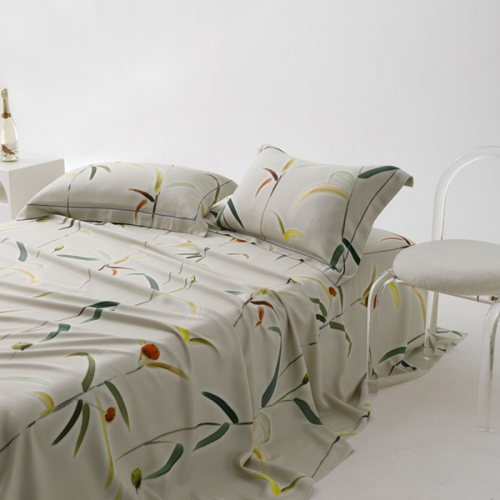 91家纺网 家纺一手货源 找家纺 榻尚 2024新款竹纤维印花夏凉席三件套 竹蕴 米