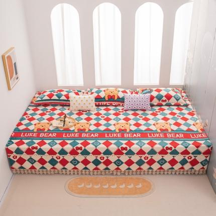 91家纺网 家纺一手货源 找家纺 （总）新款牛奶绒印花炕盖榻榻米炕垫