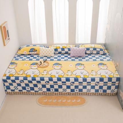 91家纺网 家纺一手货源 找家纺 （总）新款牛奶绒印花炕盖榻榻米炕垫