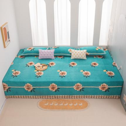 91家纺网 家纺一手货源 找家纺 （总）新款牛奶绒印花炕盖榻榻米炕垫