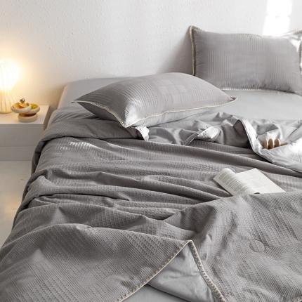 91家纺网 家纺一手货源 找家纺 沐棉家居 2024新款全棉华夫格单品夏被 华夫格-灰
