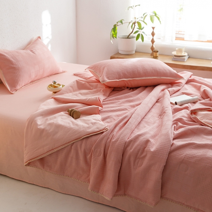 91家纺网 家纺一手货源 找家纺 （总）沐棉家居 2024新款全棉华夫格单品夏被