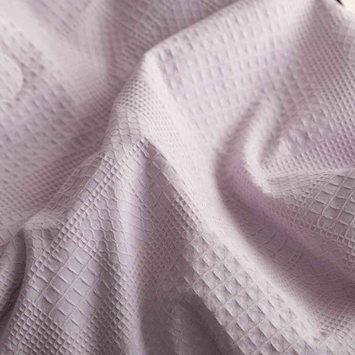 91家纺网 家纺一手货源 找家纺 沐棉家居 2024新款全棉华夫格单品夏被 华夫格-紫