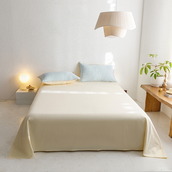 91家纺网 家纺一手货源 找家纺 沐棉家居 2023新款全棉华夫格单品床单 华夫格-兰