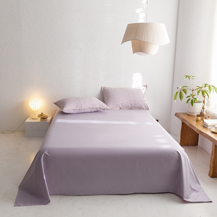 91家纺网 家纺一手货源 找家纺 沐棉家居 2023新款全棉华夫格单品床单 华夫格-紫