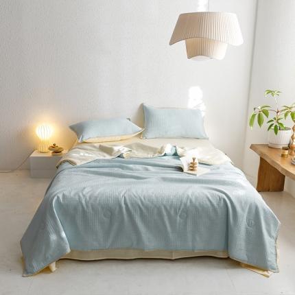 91家纺网 家纺一手货源 找家纺 沐棉家居 2023新款全棉华夫格夏被四件套 华夫格-兰