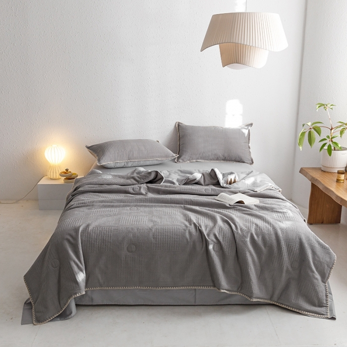 91家纺网 家纺一手货源 找家纺 （总）沐棉家居 2023新款全棉华夫格夏被四件套