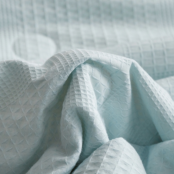 91家纺网 家纺一手货源 找家纺 沐棉家居 2023新款全棉华夫格夏被四件套 华夫格-兰