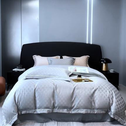 优悦2023新款提花冰丝系列四件套 马俐亚-灰