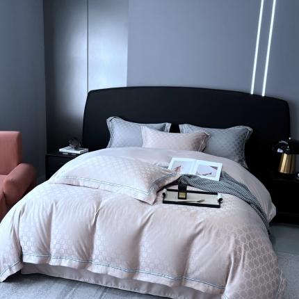 优悦2023新款提花冰丝系列四件套 马俐亚-香槟